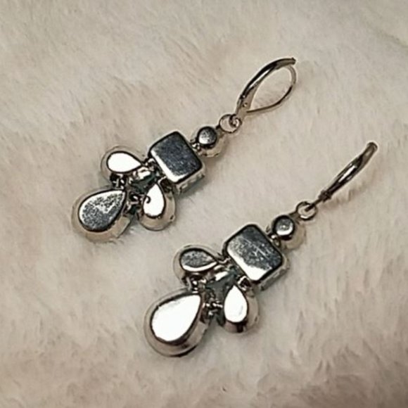 New‎ E897 2" Blue Geoshaped Crystal Drop Earrings. Women's Fashion Jewelry - Picture 9 of 16